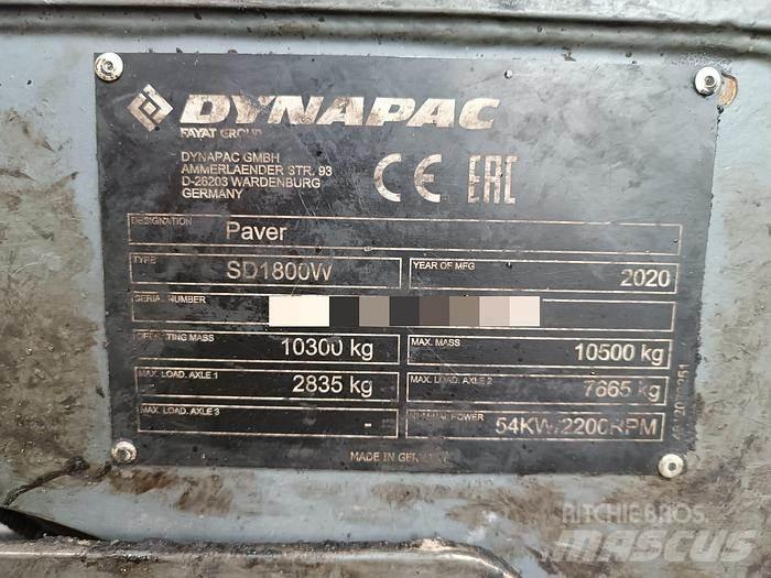 Dynapac SD1800W 瀝青攤舖機/鋪路機