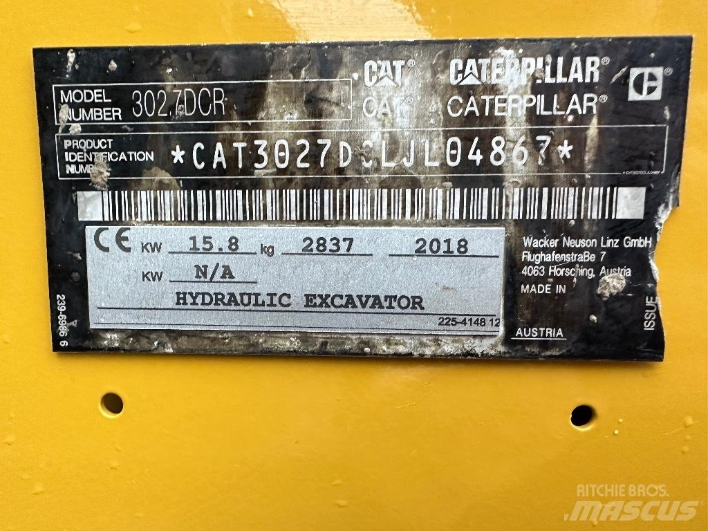 CAT 302.7 D CR 小型挖土機/掘鑿機<7t(小型挖掘機)