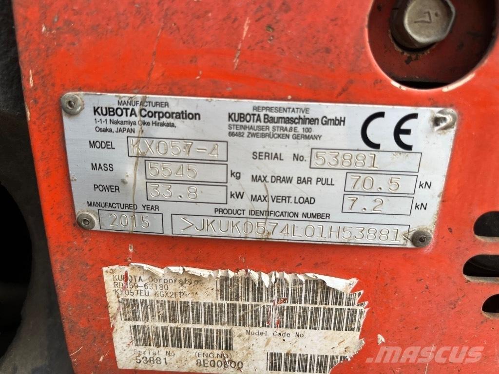 Kubota KX 057-4 小型挖土機/掘鑿機<7t(小型挖掘機)