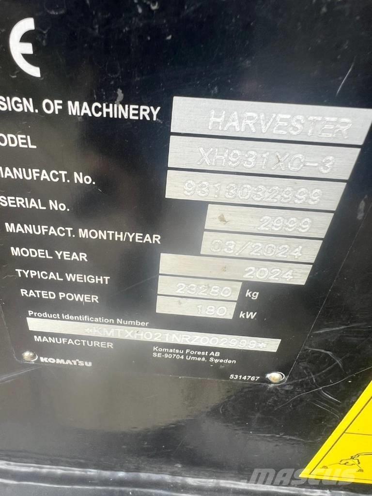 Komatsu 931 XC 收穫機
