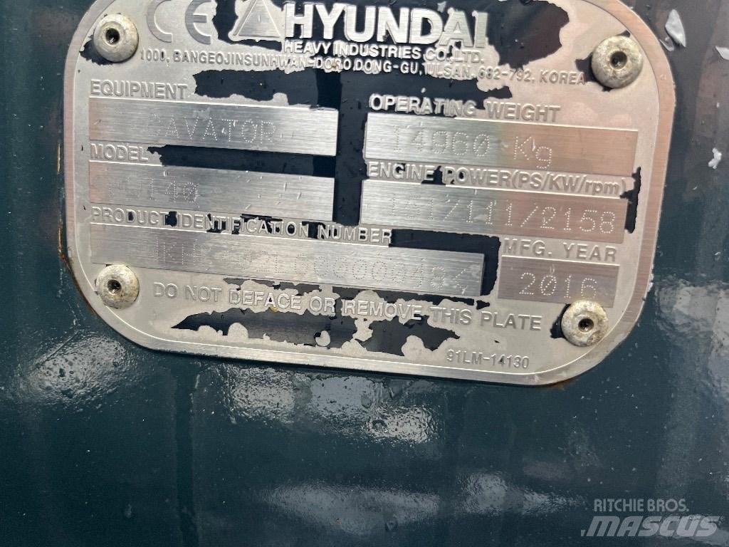 Hyundai HW140 旋轉式挖土機/掘鑿機/挖掘機