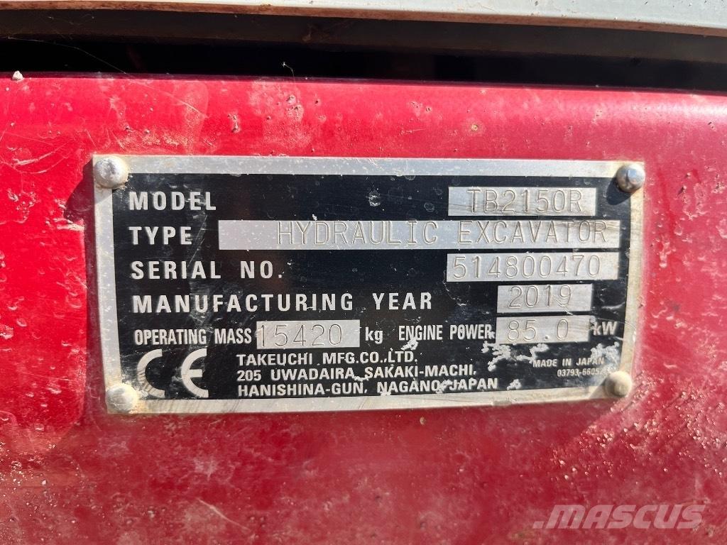 Takeuchi TB 2150 R 履帶式 挖土機/掘鑿機/挖掘機
