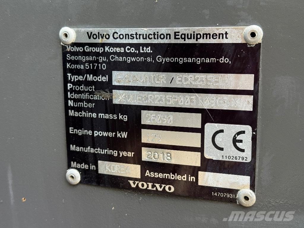 Volvo ECR 235 EL 履帶式 挖土機/掘鑿機/挖掘機