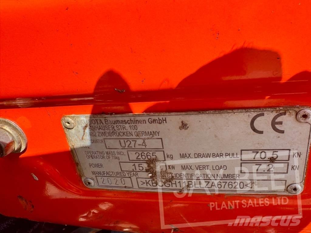 Kubota U 27-4 小型挖土機/掘鑿機<7t(小型挖掘機)