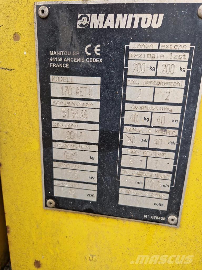 Manitou 170 AETJL 曲臂高空作業車