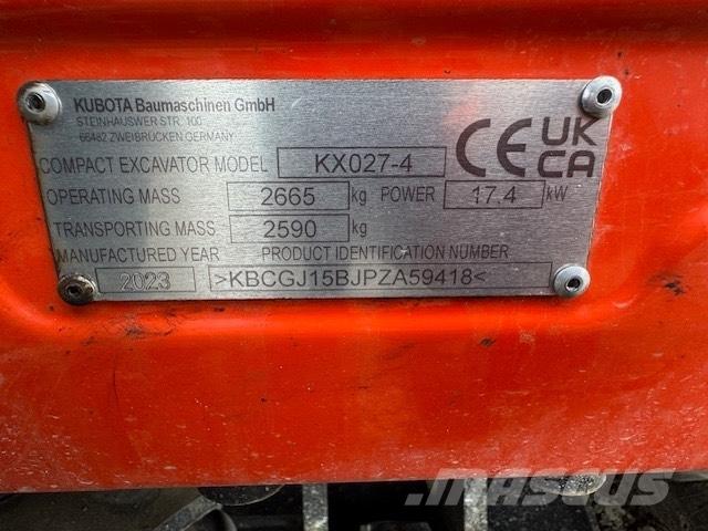 Kubota KX 027-4 小型挖土機/掘鑿機<7t(小型挖掘機)