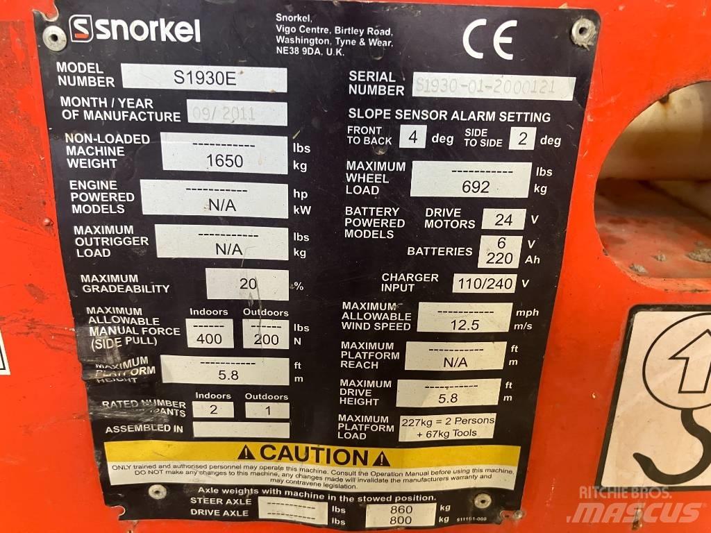 Snorkel S 1930 E 剪式升降機