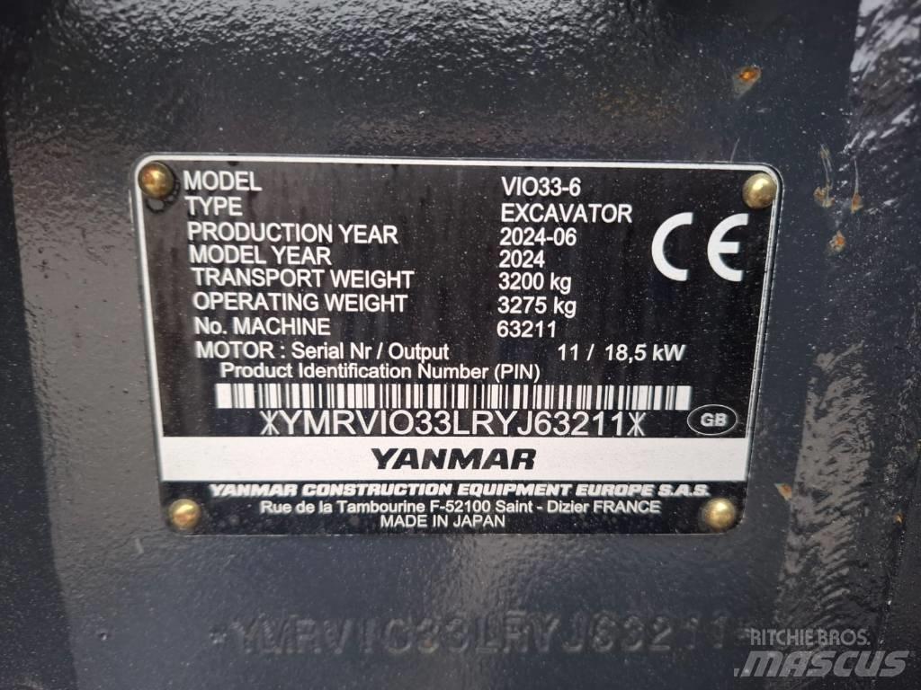 Yanmar Vio 33-6 小型挖土機/掘鑿機<7t(小型挖掘機)