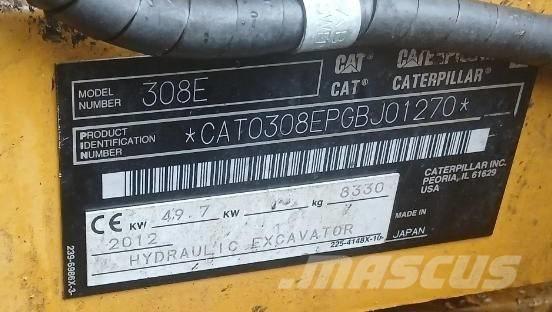 CAT 308 E CR 中型挖土機/掘鑿機/挖掘機 7t-12t