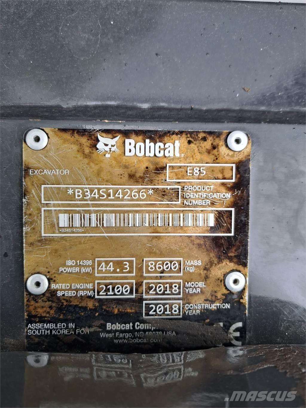 Bobcat E85 小型挖土機/掘鑿機<7t(小型挖掘機)