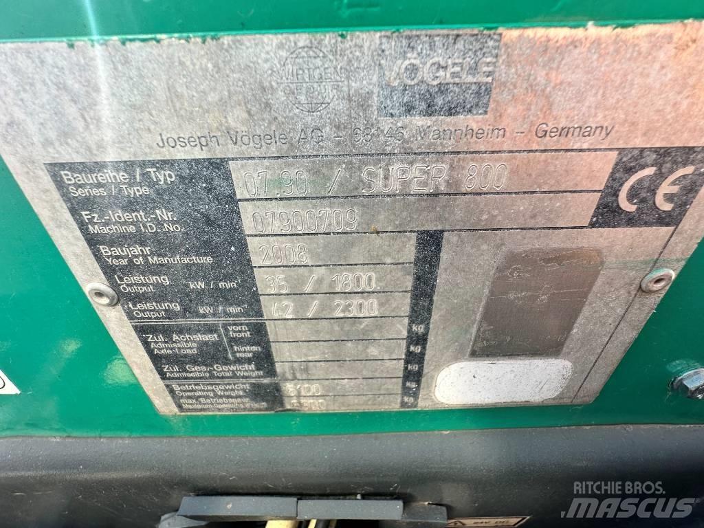Vögele S 800 瀝青攤舖機/鋪路機
