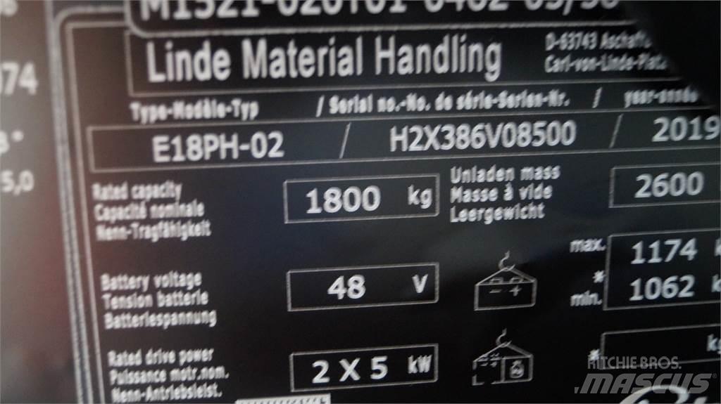 Linde E18PH 電動堆高機
