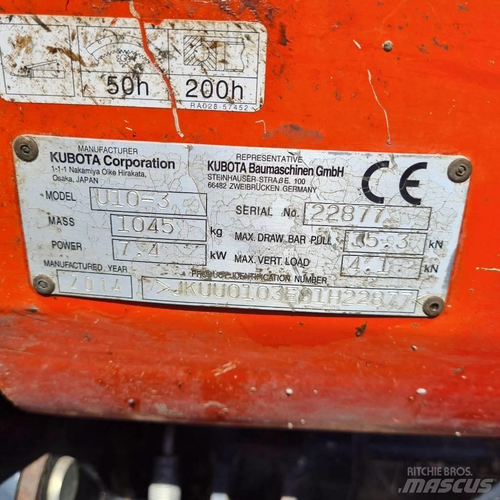 Kubota U 10-3a 小型挖土機/掘鑿機<7t(小型挖掘機)