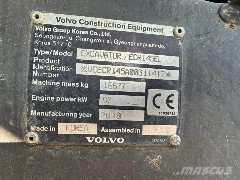 Volvo ECR145EL 履帶式 挖土機/掘鑿機/挖掘機