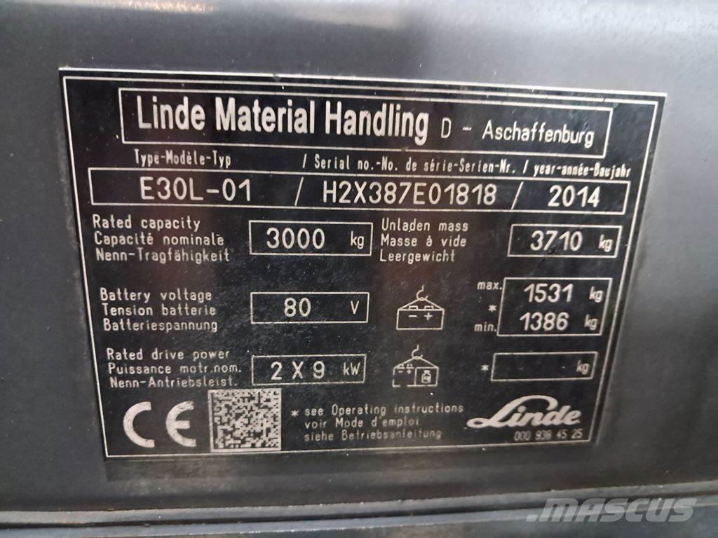 Linde E30L-01 電動堆高機