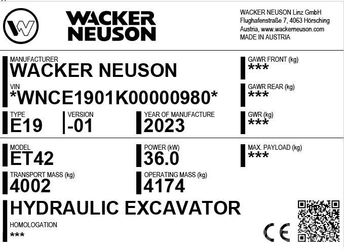 Wacker Neuson ET42 履帶式 挖土機/掘鑿機/挖掘機