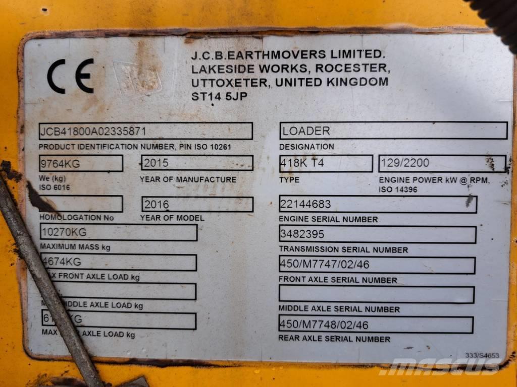 JCB 418 K 輪胎式裝載機