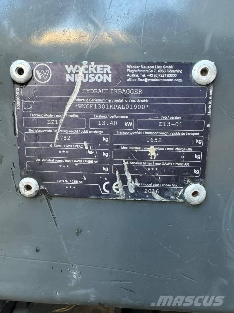 Wacker Neuson EZ 17 小型挖土機/掘鑿機<7t(小型挖掘機)