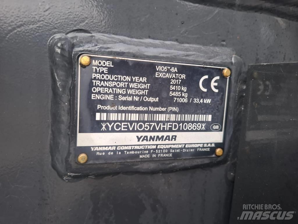 Yanmar Vio 57-6A 小型挖土機/掘鑿機<7t(小型挖掘機)
