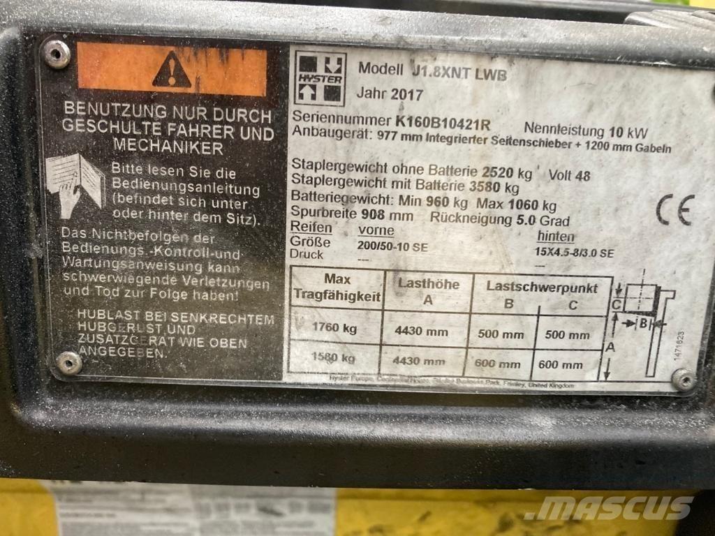 Hyster J 1.80 XNT 電動堆高機