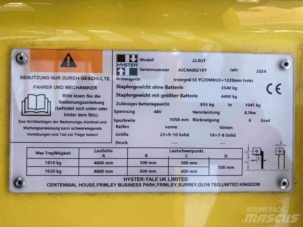 Hyster J 2.0 UT 電動堆高機