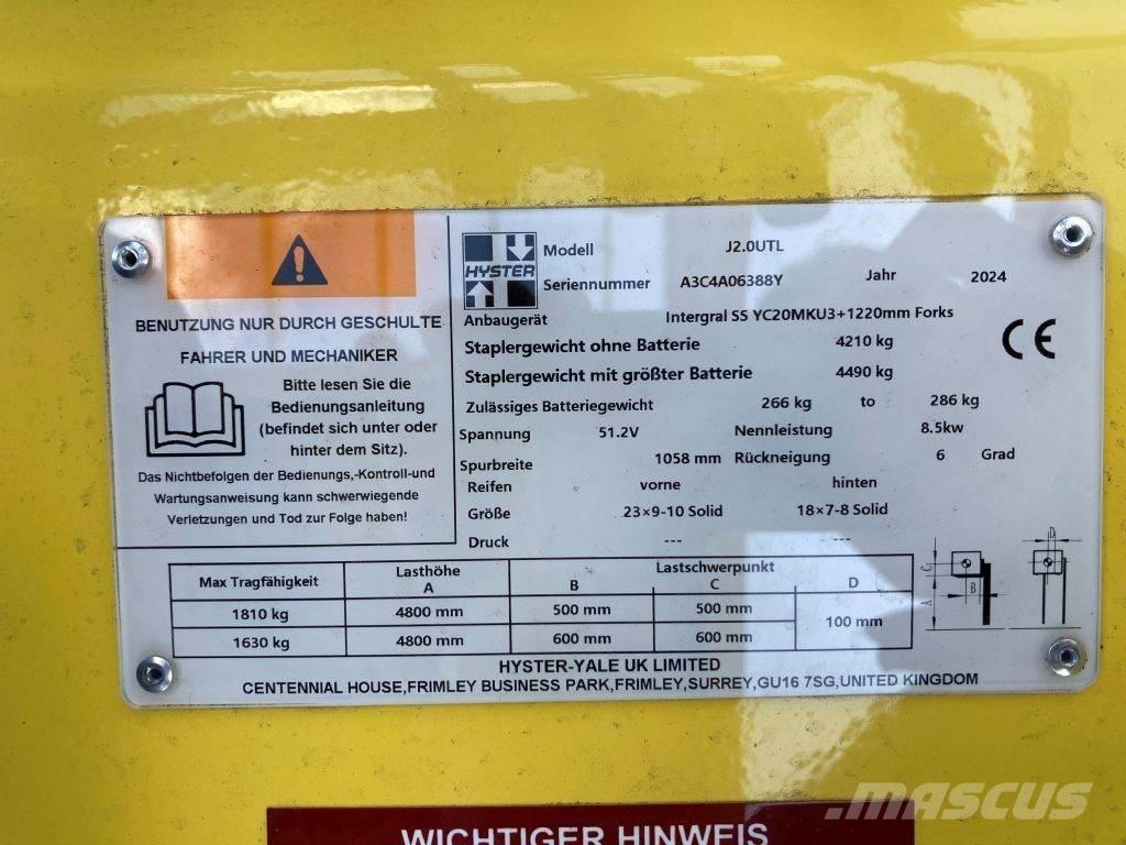 Hyster J 2.0 UTL 電動堆高機