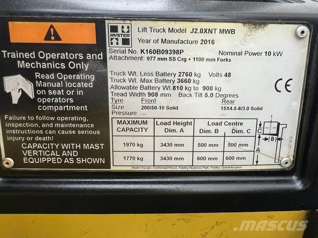 Hyster J 2.0 XNT 電動堆高機