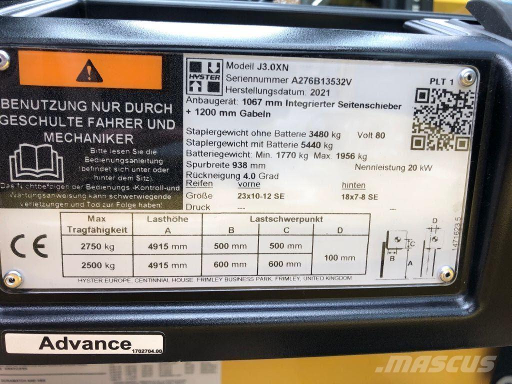 Hyster J 3.0 XN 電動堆高機