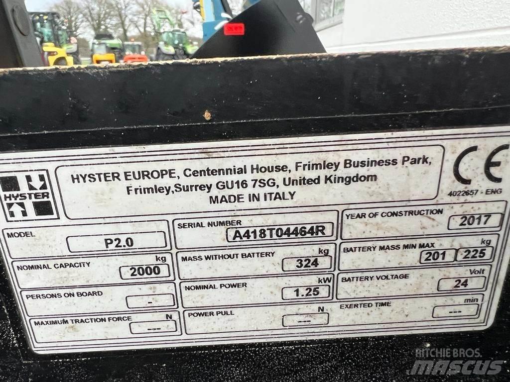 Hyster P 2.0 低架升降機