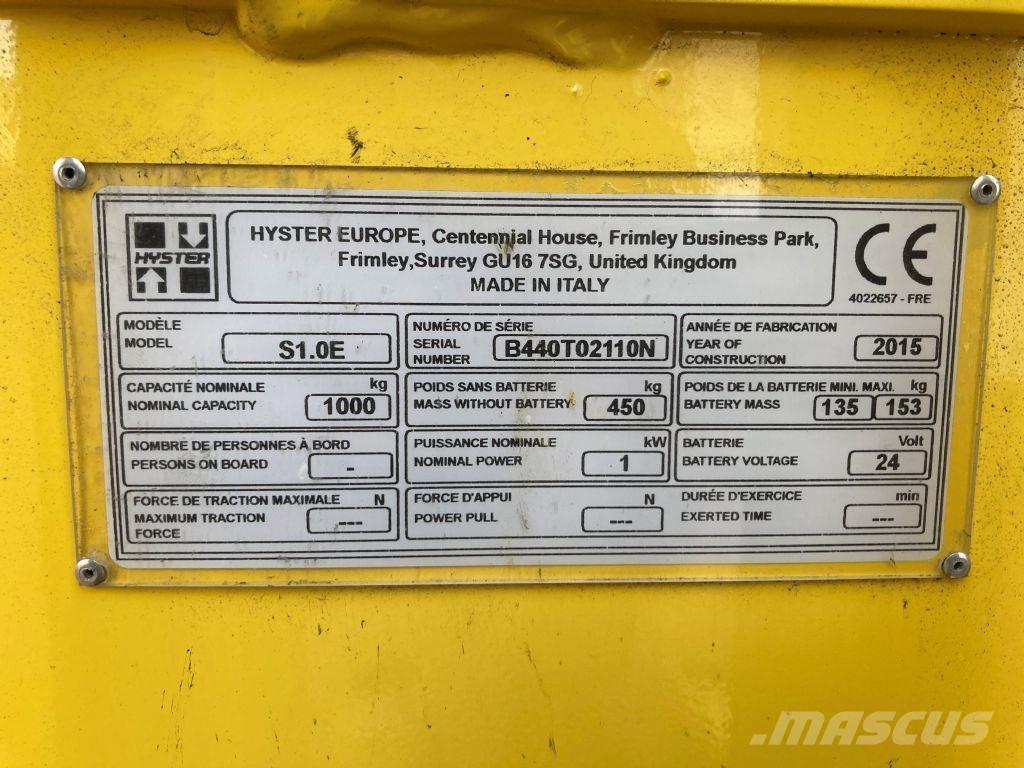 Hyster S 1.0E 行走控制式堆積機