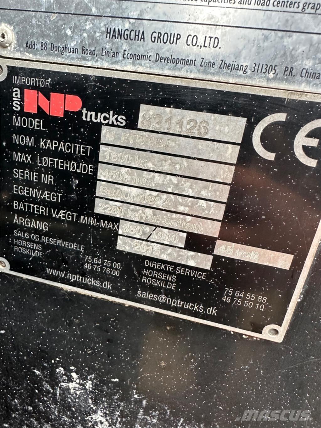 Hangcha FB18 電動堆高機