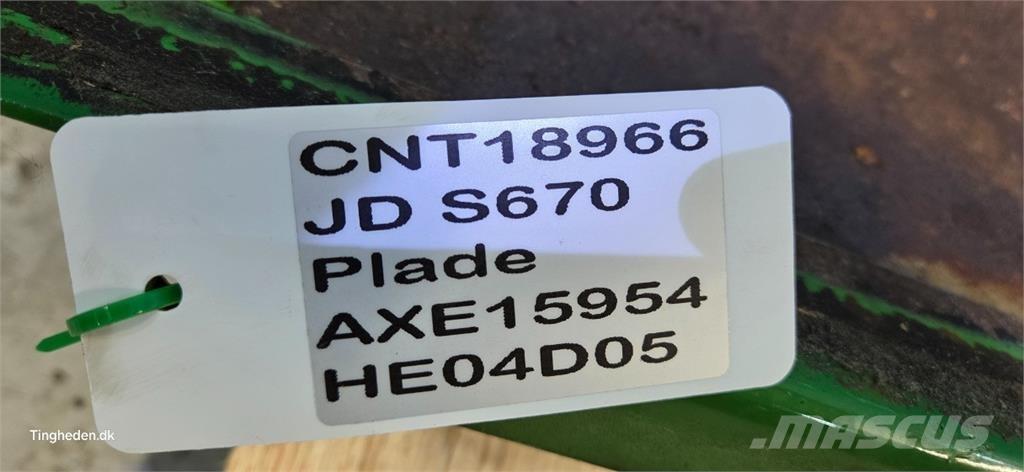 John Deere S670 聯合收穫機配件