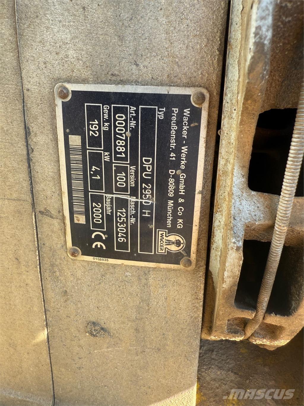 Wacker DPU2950 夯實機(夯土機)