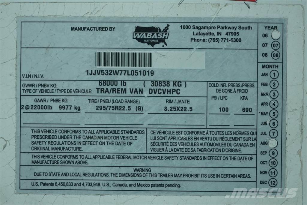 Wabash DVCVHPC 箱體拖車