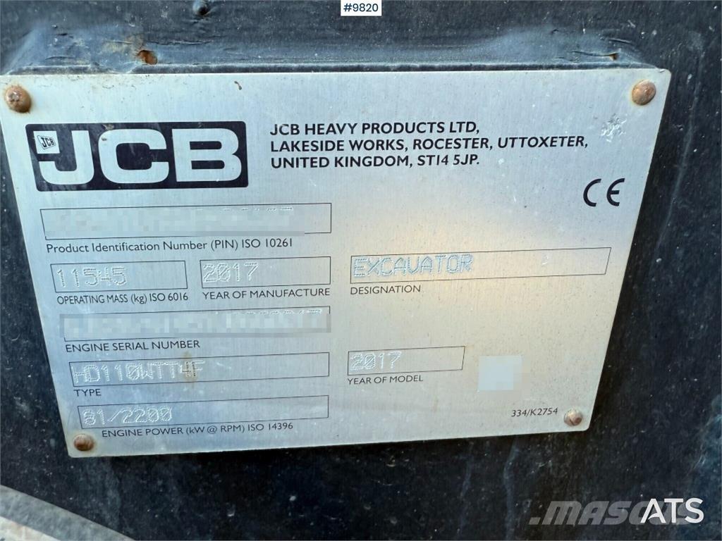 JCB Hydradig 110W 旋轉式挖土機/掘鑿機/挖掘機