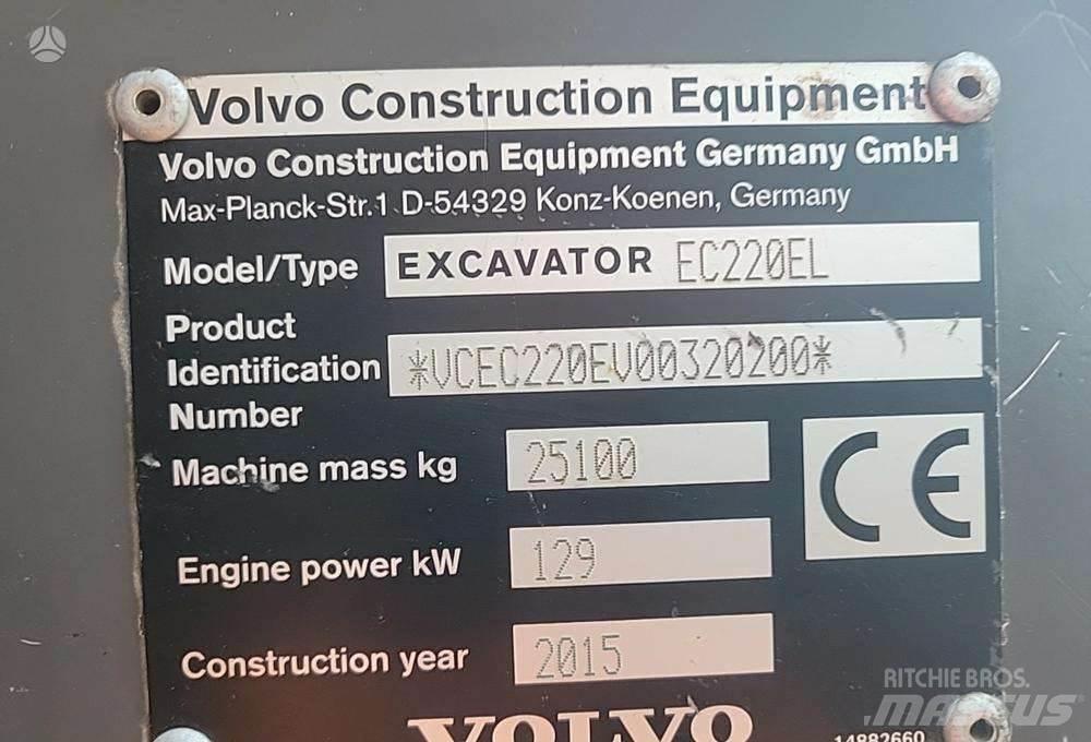 Volvo EC220E 履帶式 挖土機/掘鑿機/挖掘機