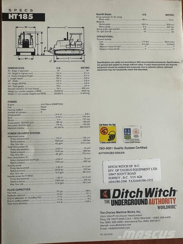 Ditch Witch HT185 掘溝機