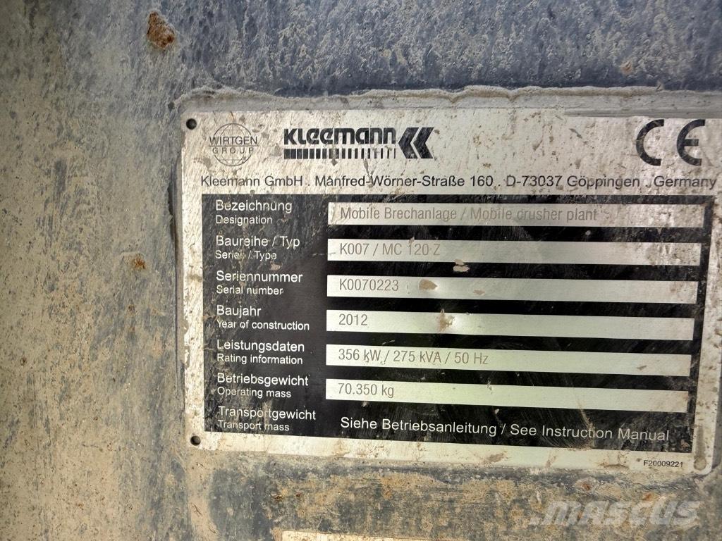 Kleemann MC120Z 移動式壓碎機