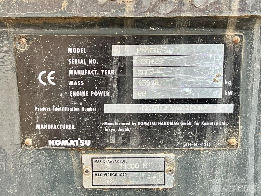 Komatsu PW 160 旋轉式挖土機/掘鑿機/挖掘機