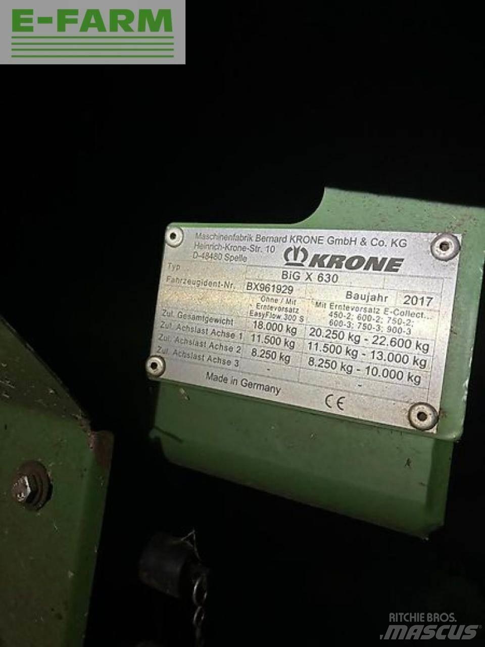 Krone big x 630 自走式飼料採集機