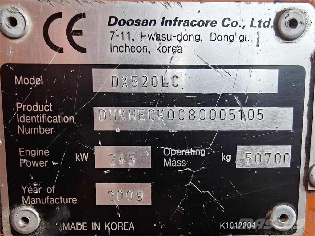 Doosan DX520LC 履帶式 挖土機/掘鑿機/挖掘機