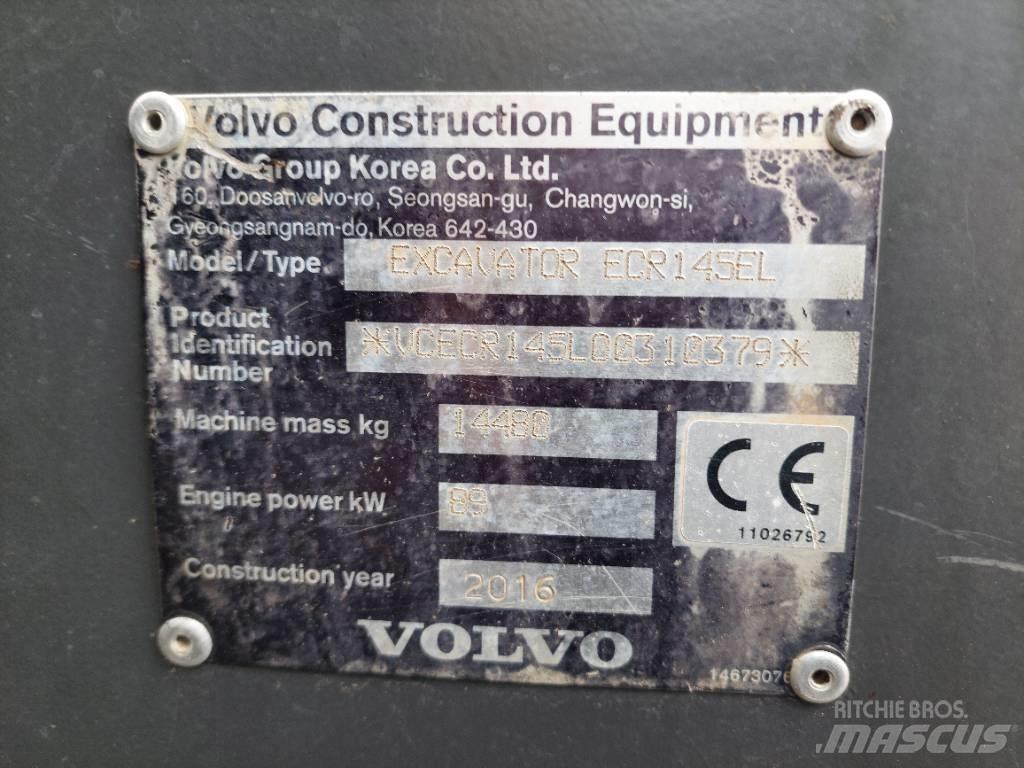 Volvo ECR 145 EL 履帶式 挖土機/掘鑿機/挖掘機