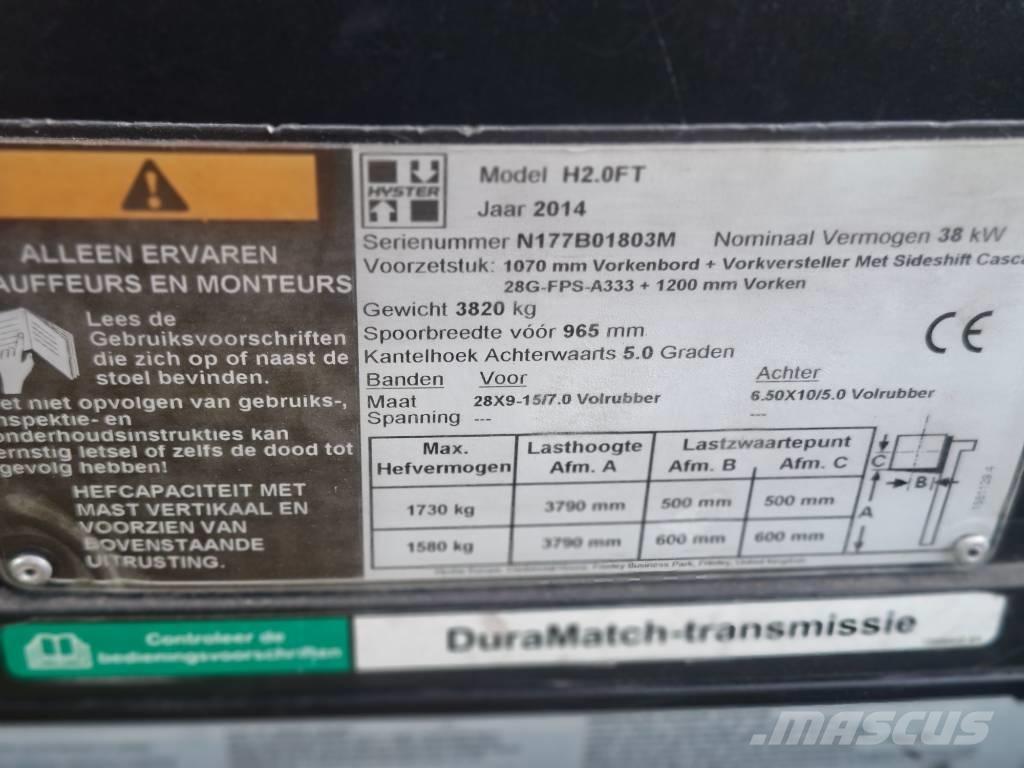 Hyster H 2.0 FT 液化石油氣LPG卡車