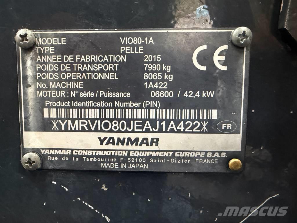 Yanmar Vio 80-1A 中型挖土機/掘鑿機/挖掘機 7t-12t