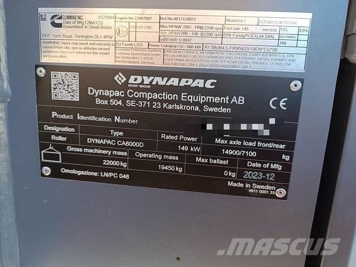 Dynapac CA6000D 拖式振動滾壓機