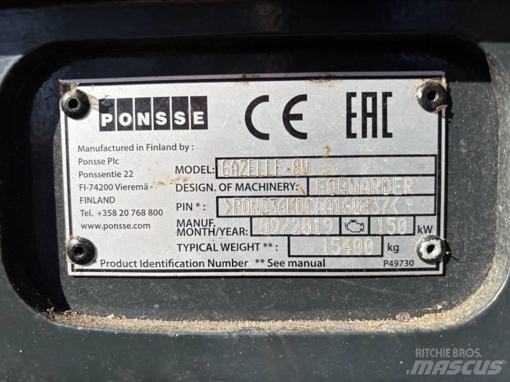 Ponsse GAZELLE 8W 收穫集運機