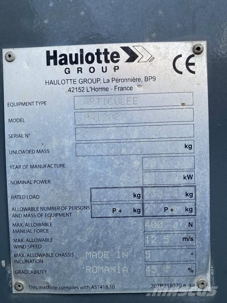 Haulotte HA 120 P 曲臂高空作業車