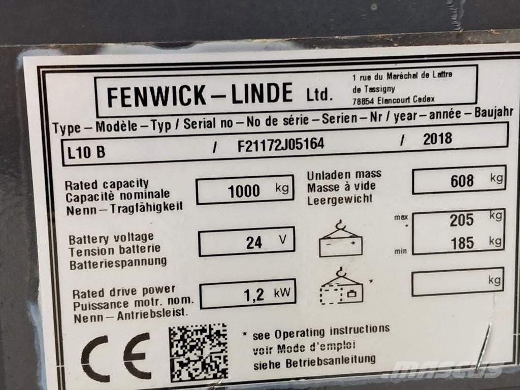 Linde L10B 行走控制式堆積機