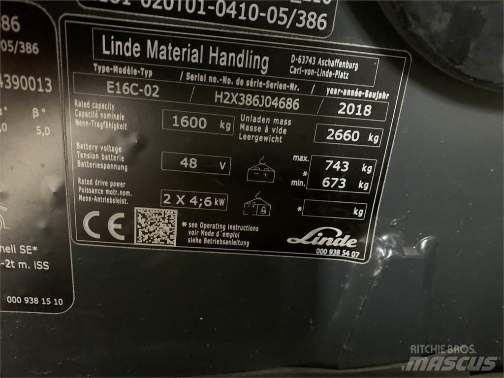 Linde E16C 電動堆高機