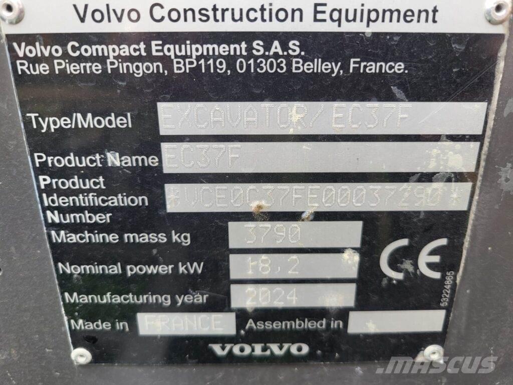 Volvo EC37F 小型挖土機/掘鑿機<7t(小型挖掘機)